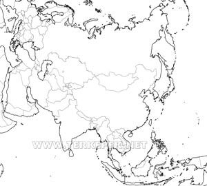 Ázsia vaktérkép országokkal