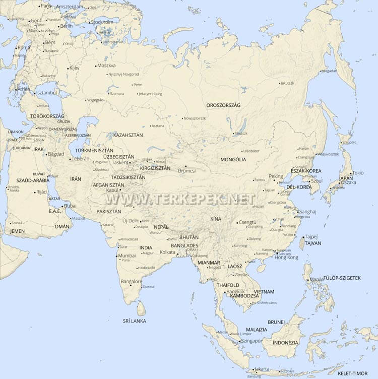 Ázsia térkép